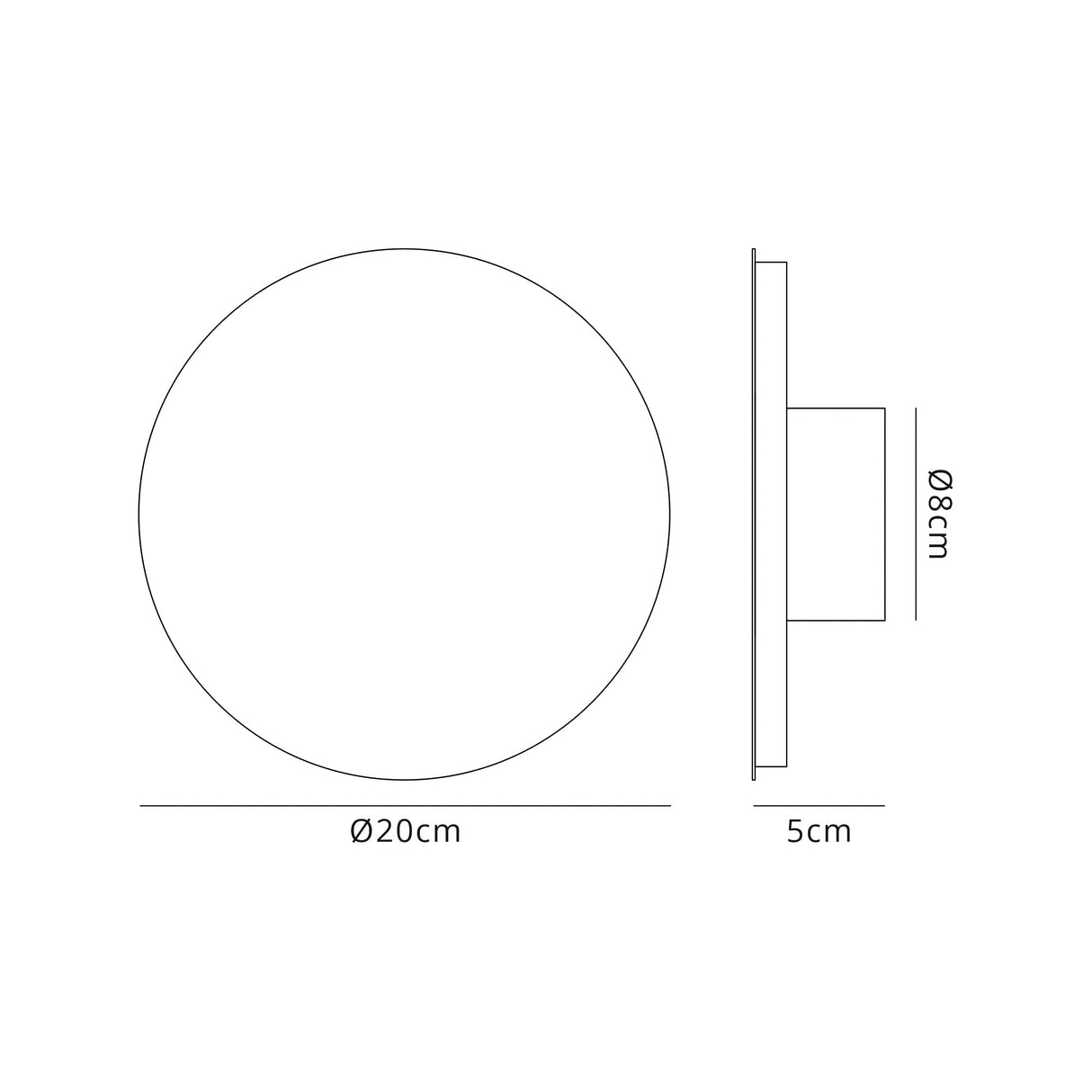 Proctor Magnetic Base Wall Lamp, 12W LED 3000K 498lm, 20/19cm Centre, Coffee/Acrylic Frosted Diffuser