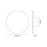 Proctor Magnetic Base Wall Lamp, 12W LED 3000K 498lm, 20/19cm Centre, Coffee/Acrylic Frosted Diffuser