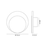 Proctor Magnetic Base Wall Lamp, 12W LED 3000K 498lm, 15/19cm Round Bottom Offset, Coffee/Acrylic Frosted Diffuser