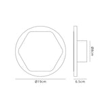 Proctor Magnetic Base Wall Lamp, 12W LED 3000K 498lm, 15cm Horizontal Hexagonal 19cm Round Centre, Coffee/Acrylic Frosted Diffuser