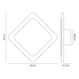Proctor Magnetic Base Wall Lamp, 12W LED 3000K 498lm, 15/19cm Diamond Centre, Coffee/Acrylic Frosted Diffuser