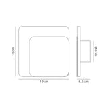Proctor Magnetic Base Wall Lamp, 12W LED 3000K 498lm, 15/19cm Square Right Offset, Coffee/Acrylic Frosted Diffuser