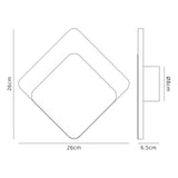 Proctor Magnetic Base Wall Lamp, 12W LED 3000K 498lm, 15/19cm Diamond Bottom Offset, Coffee/Acrylic Frosted Diffuser