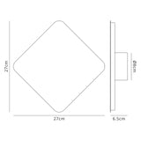 Proctor Magnetic Base Wall Lamp, 12W LED 3000K 498lm, 20/19cm Diamond Centre, Coffee/Acrylic Frosted Diffuser