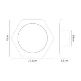 Proctor Magnetic Base Wall Lamp, 12W LED 3000K 498lm, 15cm Round 19cm Horizontal Hexagonal Centre, Coffee/Acrylic Frosted Diffuser