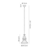 Williams 1 Light Pendant E27 With 30cm Tiffany Shade, Antique Brass/Red/Cream/Crystal
