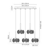 Byrne 8 Light G9 2m Rectangle Multiple Pendant With Polished Chrome And Crystal Shade