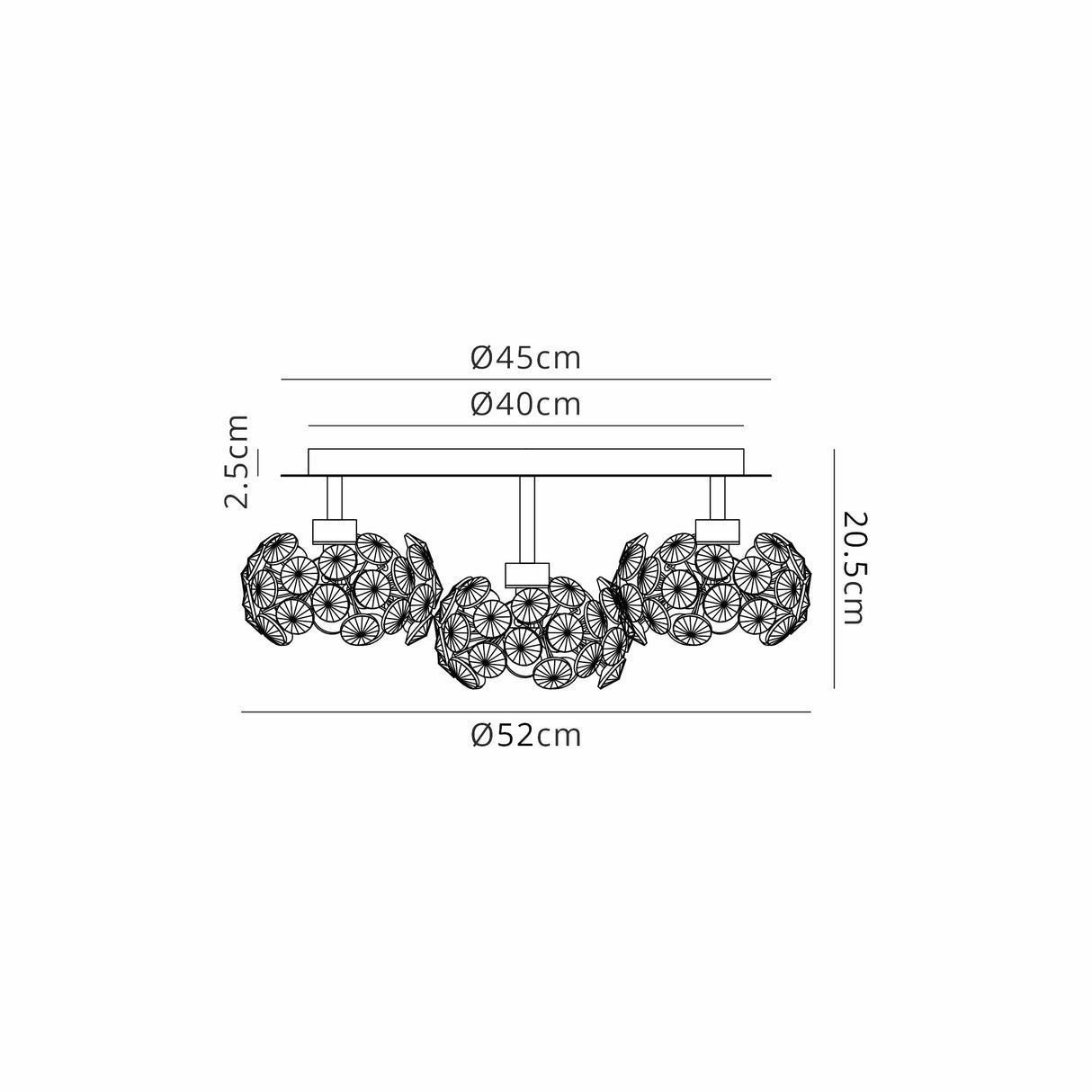 Byrne Round 5 Light G9 Flush Light With Polished Chrome And Crystal Shade
