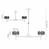 Byrne 8 Light G9 Telescopic Light With French Gold And Crystal Shade
