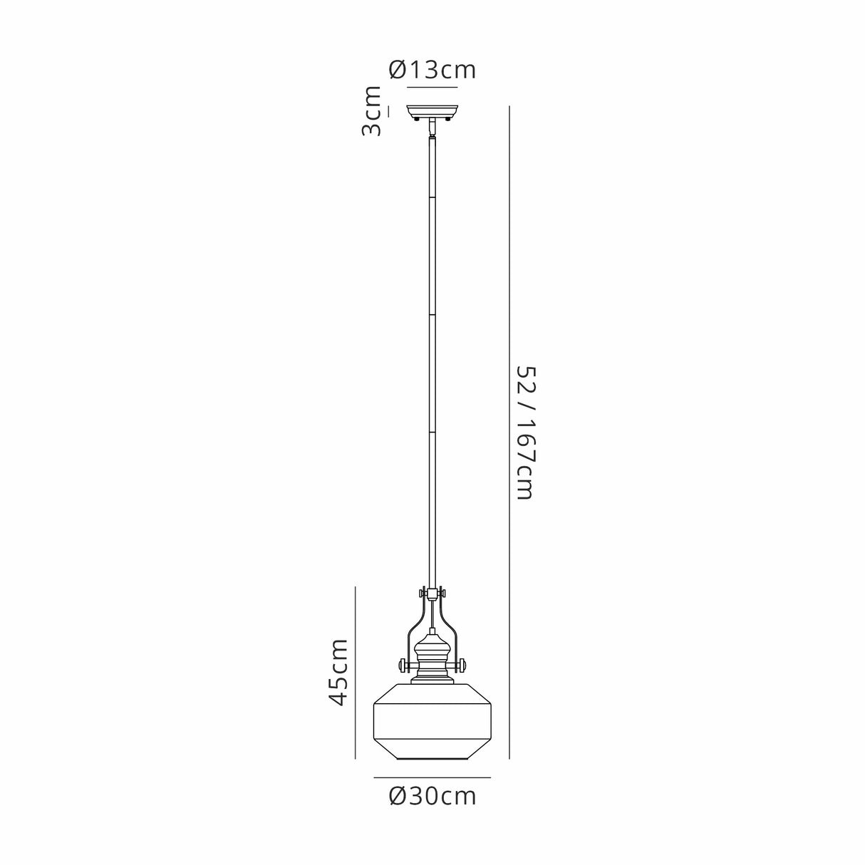 Munro Single Pendant, 1 x E27, Round Champfered Glass, Matt Black / Smoke