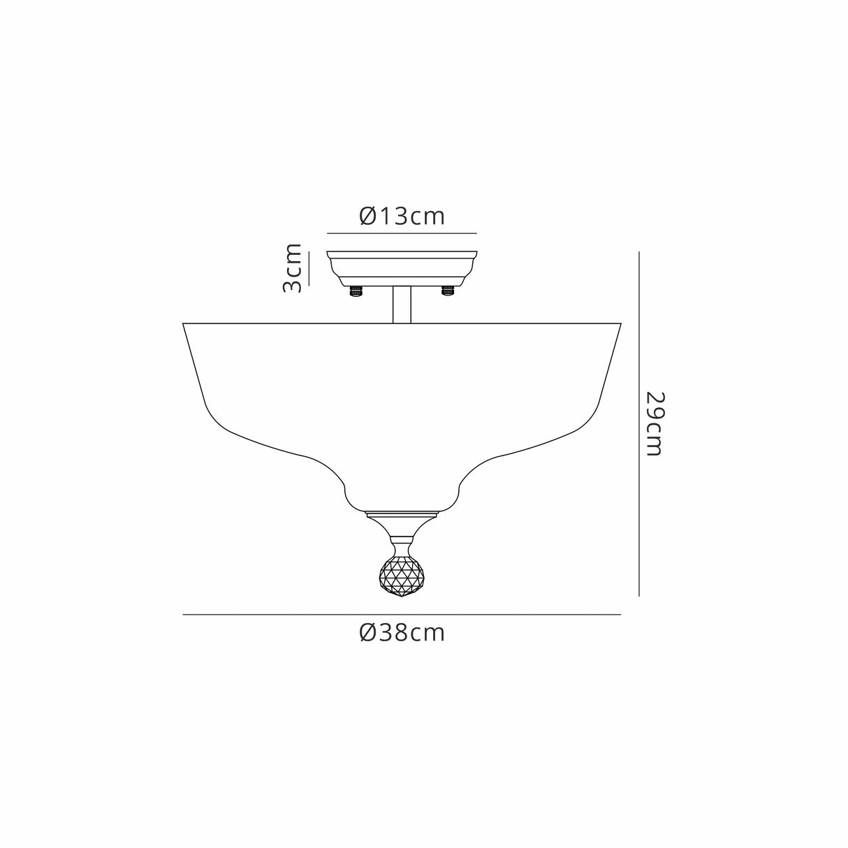 Holloway 2 Light Semi Flush Ceiling E27 With Flat Round 38cm Glass Shade Satin Nickel/Clear