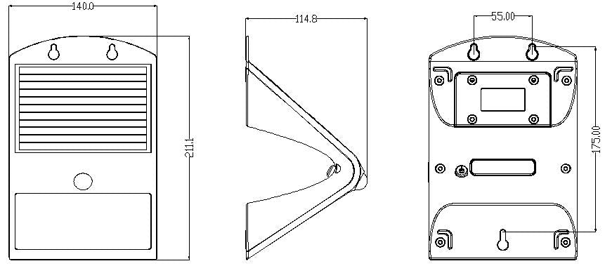 Lunar IV MIDI – Solar Wall Light With PIR - LU4-MIDI
