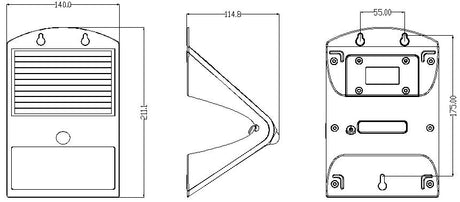 Lunar IV MIDI – Solar Wall Light With PIR - LU4-MIDI