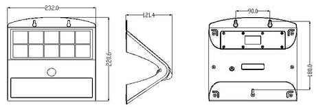 Lunar IV PLUS – Solar Wall Light With PIR - LU4-PLUS