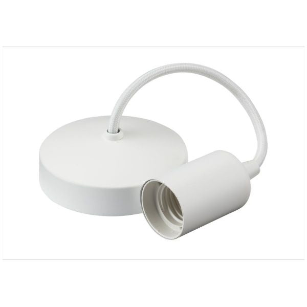 ML Knightsbridge 8270MW Matt White 6" E27 Contemporary Pendant Set