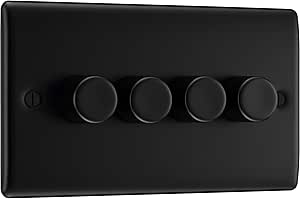 Nexus Metal,  Quadruple Dimmer Switch, 2 Way, Trailing Edge 200W IN VARIOUS COLOURS
