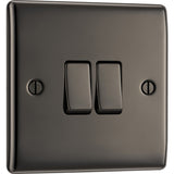 BG Nexus Metal 2 Gang 2 Way 20A 16AX  Twin Switch in VARIOUS COLOURS