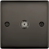 BG  Nexus Metal, Single Co-Ax Aerial Socket for TV or FM  - VARIOUS COLOURS