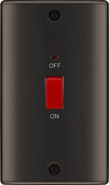 Nexus Metal , 45A Large Plate Double Pole Switch With LED Indicator in VARIOUS COLOURS
