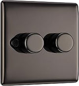 Nexus Metal, Double Dimmer Switch, 2 Way, Trailing Edge 200W - IN VARIOUS COLOURS