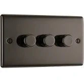 Nexus Metal, Triple Dimmer Switch, 2 Way, Trailing Edge IN VARIOUS COLOURS