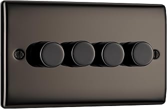 Nexus Metal,  Quadruple Dimmer Switch, 2 Way, Trailing Edge 200W IN VARIOUS COLOURS