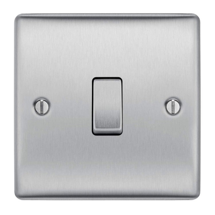BG NBS13 Nexus Metal Brushed Steel, 20A 16AX Intermediate Switch