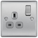 BG  Nexus Metal , 13A Single Switched Socket in VARIOUS COLOURS