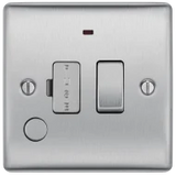 BG Nexus Metal , 13A Switched Fused Connection Unit with LED Indicator and Flex Outlet in VARIOUS COLOURS