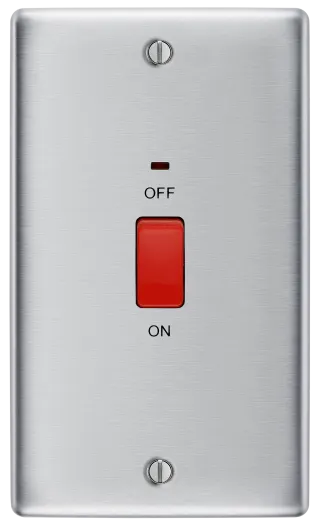 Nexus Metal , 45A Large Plate Double Pole Switch With LED Indicator in VARIOUS COLOURS