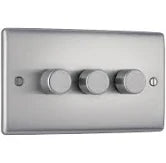 Nexus Metal, Triple Dimmer Switch, 2 Way, Trailing Edge IN VARIOUS COLOURS