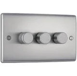 Nexus Metal, Triple Dimmer Switch, 2 Way, Trailing Edge IN VARIOUS COLOURS
