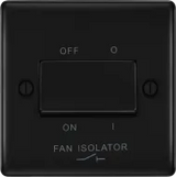 BG Metal, 10AX Triple Pole Fan Isolator Switch in VARIOUS COLOURS
