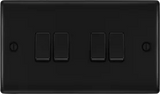 BG Nexus Metal , 20A 16AX Quadruple Switch, 2 Way in VARIOUS COLOURS