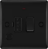 BG Nexus Metal , 13A Switched Fused Connection Unit with LED Indicator and Flex Outlet in VARIOUS COLOURS
