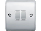 BG Nexus Metal 2 Gang 2 Way 20A 16AX  Twin Switch in VARIOUS COLOURS