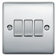 BG  Nexus Metal , 20A 16AX Triple Switch, 2 Way in VARIOUS COLOURS