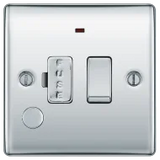 BG Nexus Metal , 13A Switched Fused Connection Unit with LED Indicator and Flex Outlet in VARIOUS COLOURS