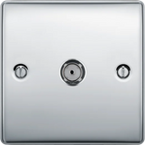 BG  Nexus Metal, Single Co-Ax Aerial Socket for TV or FM  - VARIOUS COLOURS
