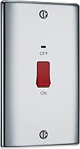 Nexus Metal , 45A Large Plate Double Pole Switch With LED Indicator in VARIOUS COLOURS