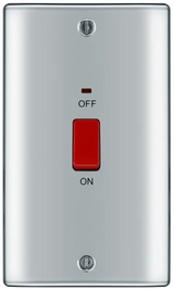 Nexus Metal , 45A Large Plate Double Pole Switch With LED Indicator in VARIOUS COLOURS