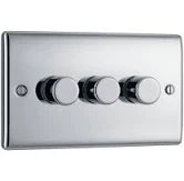 Nexus Metal, Triple Dimmer Switch, 2 Way, Trailing Edge IN VARIOUS COLOURS