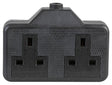 Rubber Trailing Socket, 2 Gang, 250V, 13A - Black