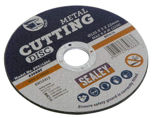 Sealey Ø125 x 3mm Cutting Disc Ø22mm Bore