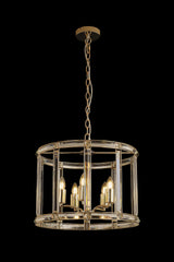 Ellison Round Drum Pendant/Semi Ceiling, 5 x E27, French Gold