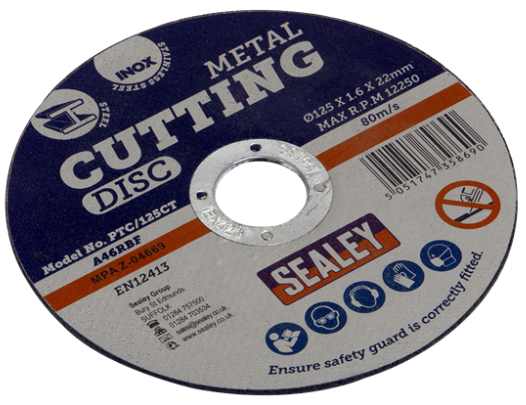 Sealey Ø125 x 1.6mm Cutting Disc 22mm Bore