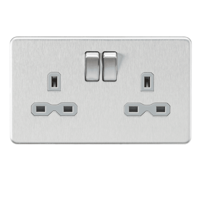 Knightsbridge - ML 13A 2G DP Switched Socket with Twin Earths - various colour options