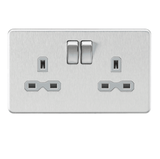 Knightsbridge - ML 13A 2G DP Switched Socket with Twin Earths - various colour options