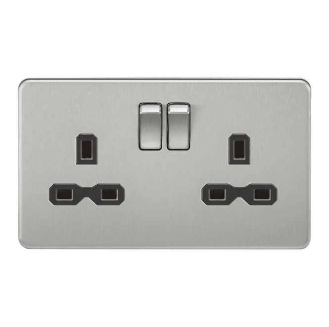 Knightsbridge - ML 13A 2G DP Switched Socket with Twin Earths - various colour options