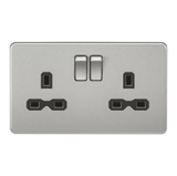 Knightsbridge - ML 13A 2G DP Switched Socket with Twin Earths - various colour options